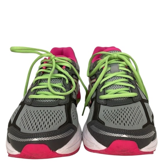 ASICS SHOES Running Athletic Sneakers Dynamic Duomax Grey Pink Size 10 - Picture 3 of 13